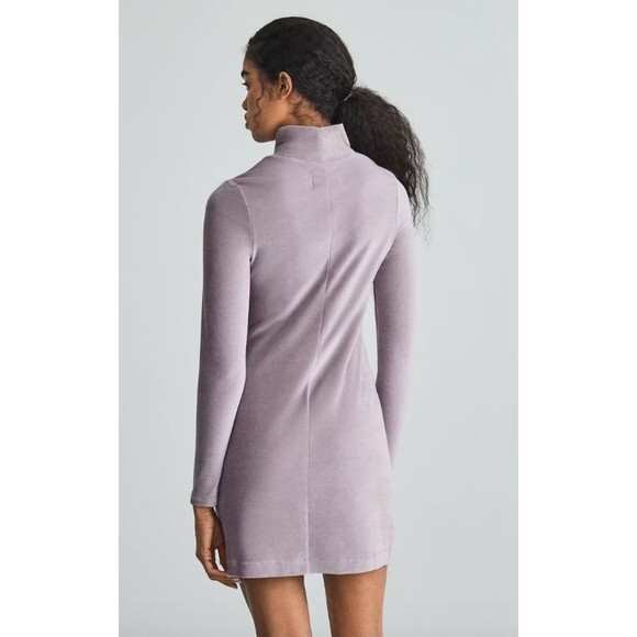Everlane Womens The Velour Mini Dress XS Extra S Black Mockneck Long Sleeve NWT! - Picture 5 of 9
